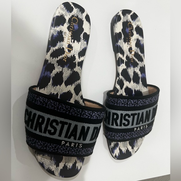 Christian Dior DWAY SLIDE
Deep Ocean Blue Mizza Embroidered Cotton - Picture 2 of 5